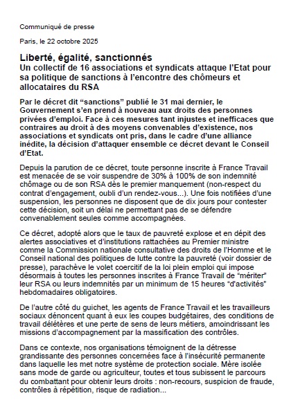 Publication Archipel Liberté égalité sanctionnés
